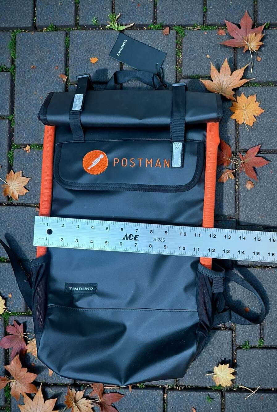 Timbuk2 Postman Roll-Top Backpack Black and Orange - Picture 4 of 5